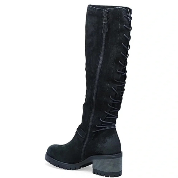 MIZ MOOZ MAYER TALL SUEDE STACKED HEEL CORSET LACE BOOTS 36EU 5.5/6US - Picture 7 of 16